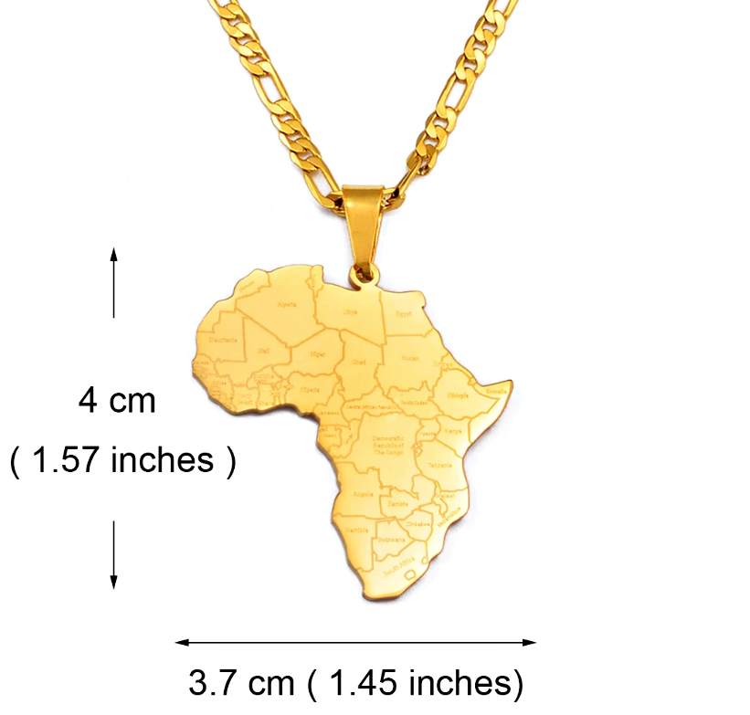 Africa Map Necklace With Country Names