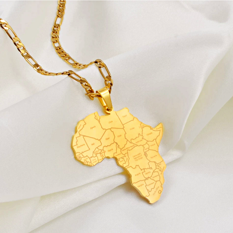 Africa Map Necklace With Country Names