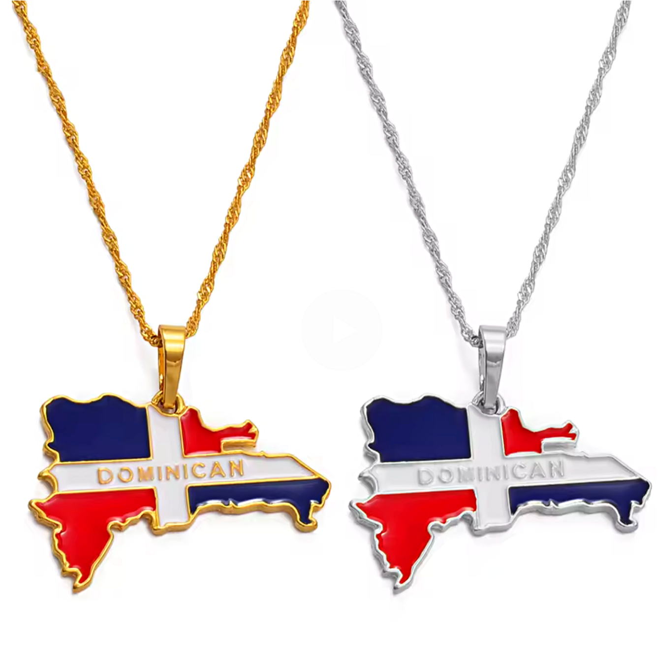 Dominican Republic Map Pendant Necklace