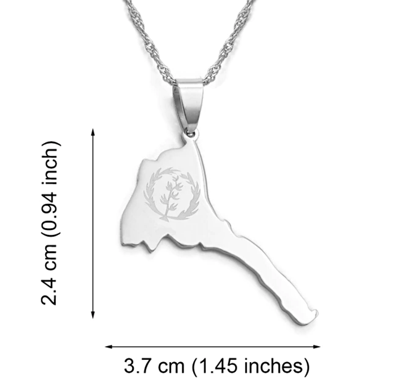 Eritrea Map Pendant Necklace