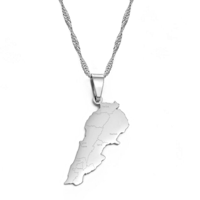 Lebanon Map with cities Pendant Necklace