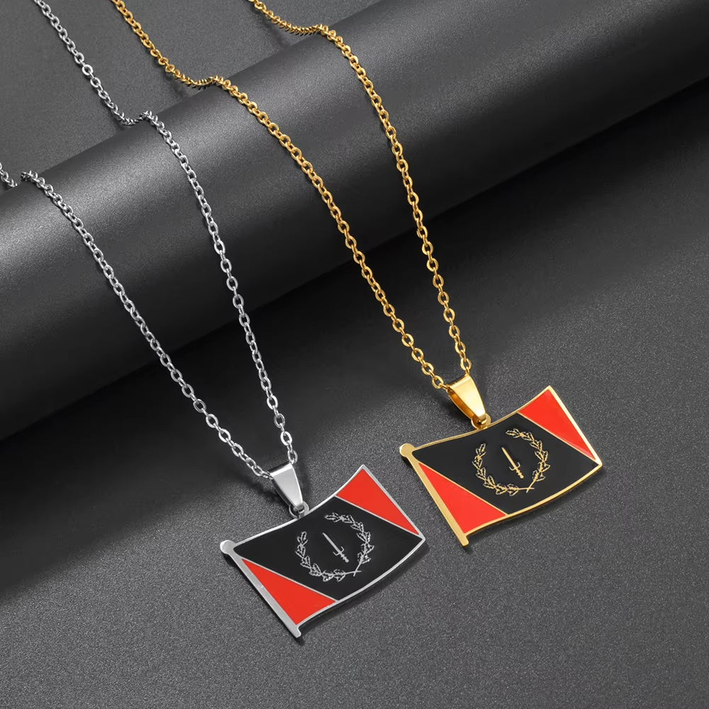 African American Heritage Soulaan Flag Pendant Necklace