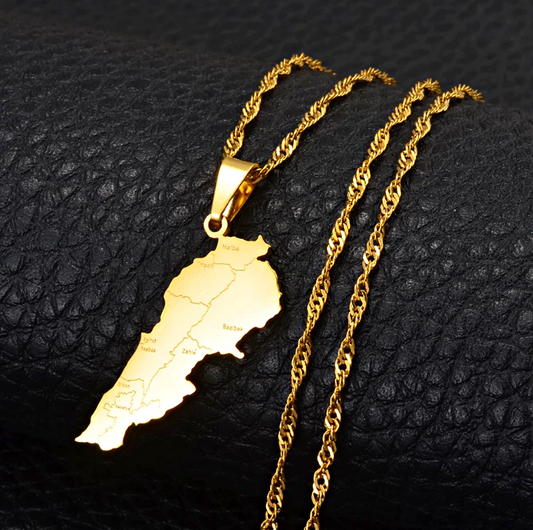 Lebanon Map with cities Pendant Necklace