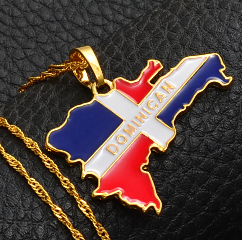 Dominican Republic Map Pendant Necklace