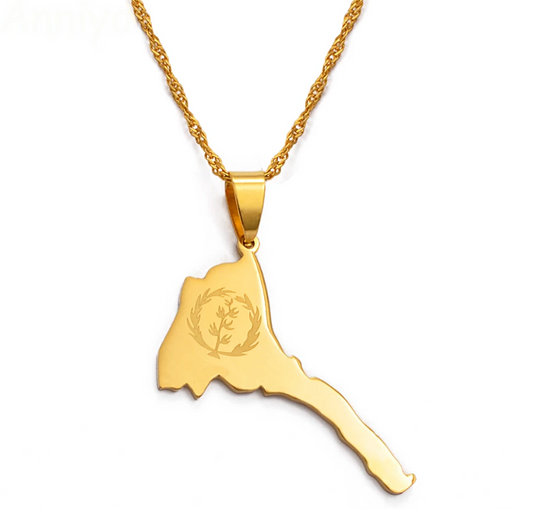 Eritrea Map Pendant Necklace
