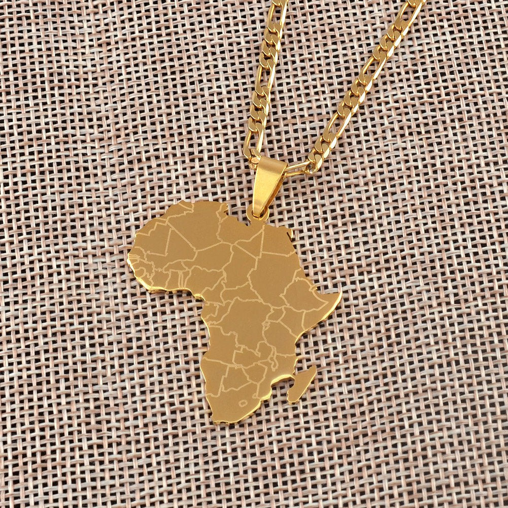 Africa Map Necklace with Madagascar
