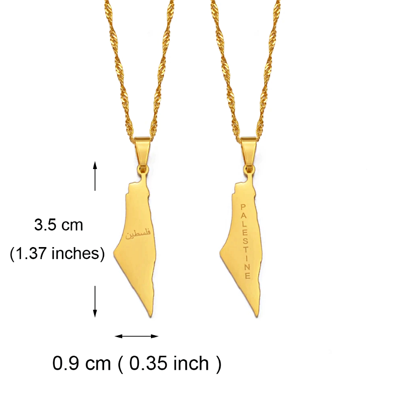 Palestine Map Pendant Necklace